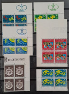 LIECHTENSTEIN    Petite Collection De Timbres Neufs En Blocs De 4 Entre Les Années 1968 Et 1987 - Sammlungen