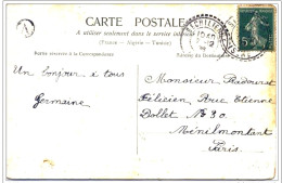 Cachet Perlé Boitier B2 "SECHILIENNE ISERE 1908" + Lettre Facteur A Cp Fantaisie - Paiement Par MANGOPAY Uniquement - Handstempel