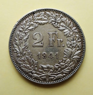 - SUISSE - 2 Francs - 1941 - Argent - - 2 Franken