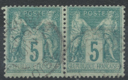 Lot N°82814   Paire Du N°75, Oblitéré Cachet à Date De PIERREFONDS "OISE" - 1876-1898 Sage (Tipo II)