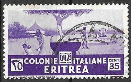 ERITREA - 1933 - INDIGENI AL POZZO - C.35 - USATO  (YVERT 200 - MICHEL 209 - SS 208) - Eritrea