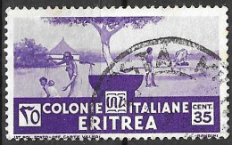 ERITREA - 1933 - INDIGENI AL POZZO - C.35 - USATO  (YVERT 200 - MICHEL 209 - SS 208) - Erythrée