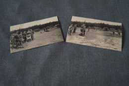 2 Photos De Guerre,armée Belge,le Roi,format Carte Postale - Guerra, Militari