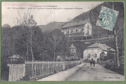 CPA  - CANTAL - VIC SUR CERE - ALLÉE DES SOURCES & GRAND HOTEL DE LA COMPAGNE D'ORLÉANS - Petite Animation - Autres & Non Classés