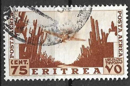 ERITREA - 1936 - POSTA AEREA - CACTUS - C.75 - USATO (YVERT AV 21 - MICHEL 246 - SS A20) - Erythrée