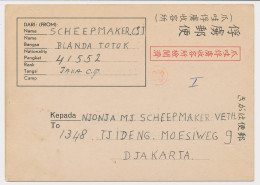 Censored POW Card Camp Bandoeng - Camp Djakarta Neth. Indies - Indes Néerlandaises