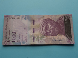 1000 - Mil Bolivares > 23 De Marzo De 2017 > Republica Bolivariana De Venezuela ( For Grade, Please See Photo )! - Venezuela