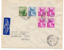 1956  CAD  De CASABLANCA  Timbres Bloc De 4 X 2f + 1f + 6f - Storia Postale
