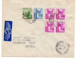 1956  CAD  De CASABLANCA  Timbres Bloc De 4 X 2f + 1f + 6f - Covers & Documents