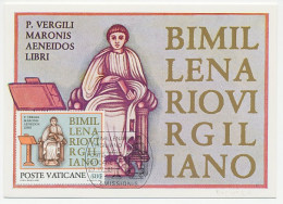 Maximum Card Vatican 1981 Bimillenary Of Virgil - Poet - Ecrivains