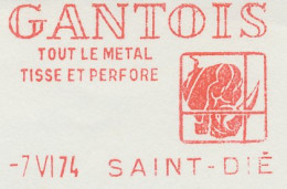 Meter Cut France 1974 Rhino - Rhinoceros - Andere & Zonder Classificatie