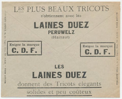 Postal Cheque Cover Belgium 1934 Knitwear - Disfraces