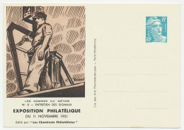 Postal Stationery France 1951 Train Staff - Treni