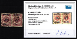 Memel 171 W 5 Gestempelt Mit Kurzbefund BPP #KS886 - Memel (Klaipeda) 1923