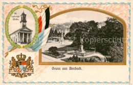 73789992 Ansbach Mittelfranken St. Ludwigs-Kirche U. Denkmal Ansbach Mittelfrank - Ansbach