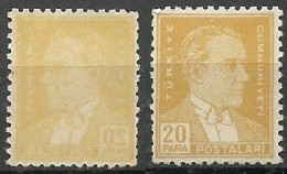 Turkey; 1953 8th Ataturk Issue Stamp 20 P. "Abklatsch ERROR MNH** - Unused Stamps