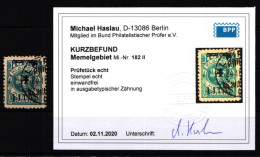 Memel 182 II Gestempelt Mit Kurzbefund BPP #KS811 - Memel (Klaïpeda) 1923