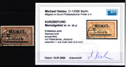 Memel 26 Y I Gestempelt Mit Kurzbefund BPP #KS926 - Klaipeda 1923