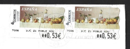 Food. Fruit. 0.53c Postage Print Labels With Fruit. Siphon. Pomegranate. Grape. Litter. Orange. Lemon. Druif. Afval. Ora - Ernährung