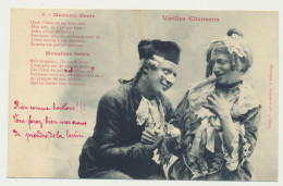 Carte Fantaisie Couple - Vieilles Chansons - Madame DENIS Monsieur DENIS N° 7 - Phototypie BERGERET - Bergeret
