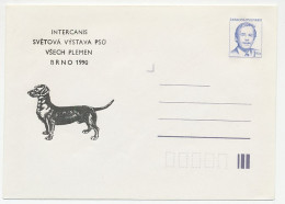 Postal Stationery Czechoslovakia 1990 Dog - World Show Brno - Otros & Sin Clasificación
