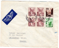 1956  CAD De AGADIR Ppal Bloc De 4 X 50c + 6f + 8f - Lettres & Documents