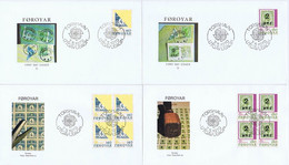 Faroe Islands; 1979 Europa - CEPT.  Set Of 2, Both Single And In Block Of 4 On FDC. - Färöer Inseln