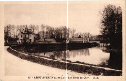 SAINT AVERTIN .LES BORDS DU CHER .    Photo Ancienne Du Quai Carnot . Commentaires  (Trait Blanc  Pas Sur L'original ) - Saint-Avertin