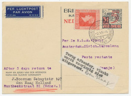 Amsterdam - Spanje 1947 - Etiket: Terug - Vlucht Niet Uitgevoerd - Non Classés