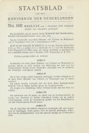 Staatsblad 1952 : Uitgifte Rode Kruispostzegls Emissie 1953 - Lettres & Documents