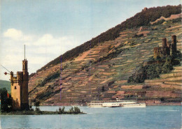 Navigation Sailing Vessels & Boats Themed Postcard Mauseturm Und Ruine Ehrenfels Bingen Am Rhein - Segelboote