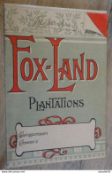 Joli Carnet Publicitaire FOX LAND PLANTATIONS, KINGSTOWN Rhum ........PHI ........ Caisse-23 - Pubblicitari