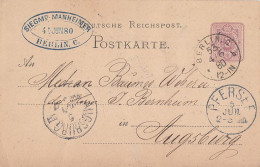 DR Ganzsache K1 Berlin.C.53 4.6.80 Gel. Nach Augsburg - Briefe U. Dokumente