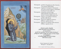 Santino - Holy Card - Eremo Santuario Di Sant'Antonio - Montepaolo Di Dovadola - Devotieprenten