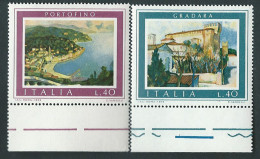 Italia 1974; Turistica: Castello Di Gradara + Baia Di Portofino., Serie Completa Di Bordo. - 1971-80: Nieuw/plakker