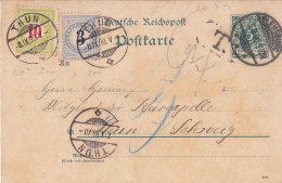 DR Ganzsache Flensburg 5.9.90 Gel. In Schweiz Nachporto - Cartas & Documentos