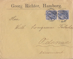 DR Brief Mef Minr.2x 57 Hamburg Gel. Nach Dänemark - Cartas & Documentos