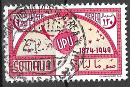 SOMALIA  - 1953 - POSTA AEREA - U.P.U. -  LIRE 1,20 - USATO (YVERT AV 47 - MICHEL 288 - SS A 20) - Somalië (AFIS)