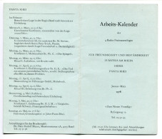 ALLEMAGNE Petit Dépliant 4 Volets ( Loge Franc Maçon Allemand ) Arbeits Kalender 1978 4 Basler Freimaurerlogen - Religion &  Esoterik