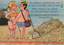 Mosselplukker, Muschelfänger, Shrimp-fishing - Humour