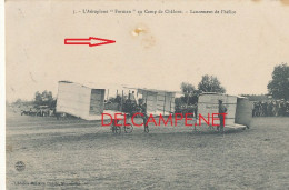 71 // CAMP DE CHALON    Aeroplane FARMAN   Lancement De L'hélice / Aviation - Chalon Sur Saone