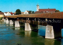 73789512 Bad Saeckingen Hochrhein Alte Holzbruecke Zur Schweiz Mit St Fridolins  - Bad Säckingen