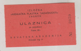 CROATIA WW II, 1942 GERMAN PLASTIC EXPO  ,ticket - Croatie