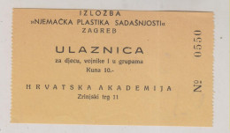 CROATIA WW II, 1942 GERMAN PLASTIC EXPO  ,ticket - Croazia