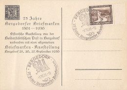 DR Anlaßkarte 75 Jahre Bergedorfer Briefmarken EF Minr.634 SST Bergedorf 3.10.36 - Briefe U. Dokumente