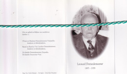 Leonard Demeulemeester-Dumortier, Vichte 1895, Zwevegem 1999. Honderdjarige. Foto - Todesanzeige