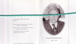 Leonard Demeulemeester-Dumortier, Vichte 1895, Zwevegem 1999. Honderdjarige. Foto - Obituary Notices