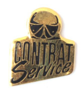 Pin's Doré CONTRAT SERVICE - Logo - N215 - Other & Unclassified