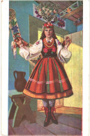 CPA Carte Postale Pologne Une Jeune Femme En Costume Traditionnel 1937  VM80123ok - Pologne