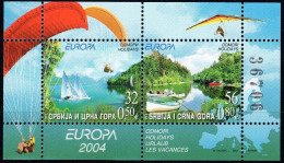 2004 Europa C.E.P.T.  , Le Vacanze Foglietto Serbia Montenegro, Nuovo (**) - 2004